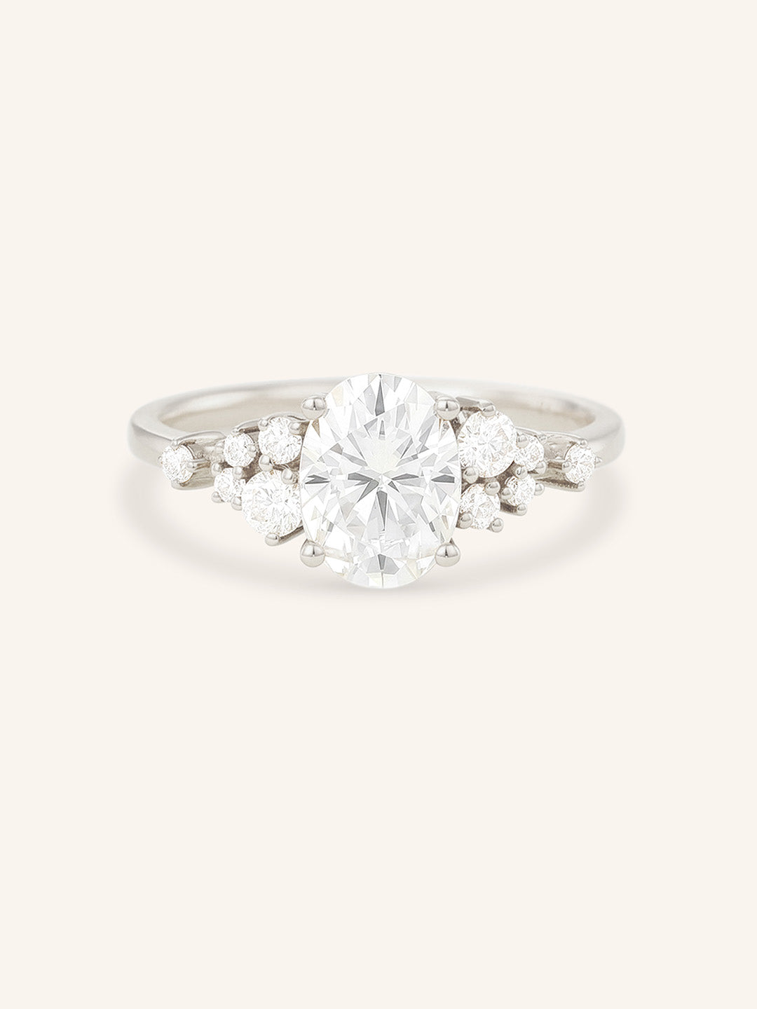 Elestren Oval Cluster Diamond Engagement Ring