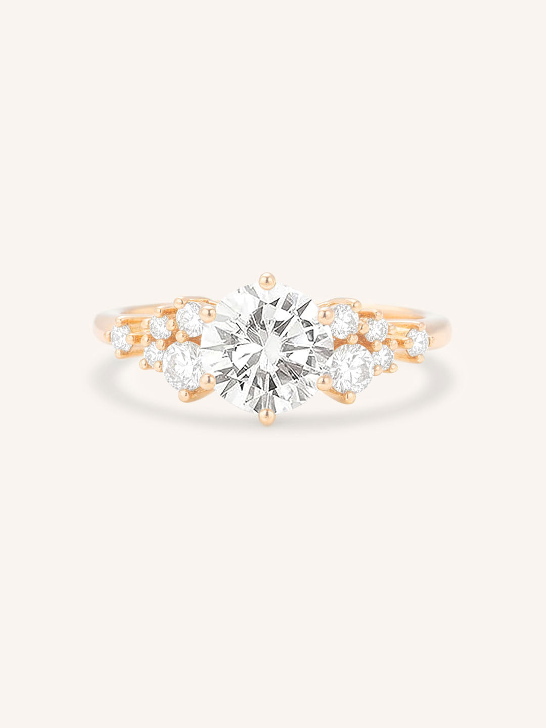 Elestren Round Cluster Diamond Engagement Ring