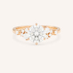 Rose Gold Elestren Round Cluster Diamond Engagement Ring front view on white background