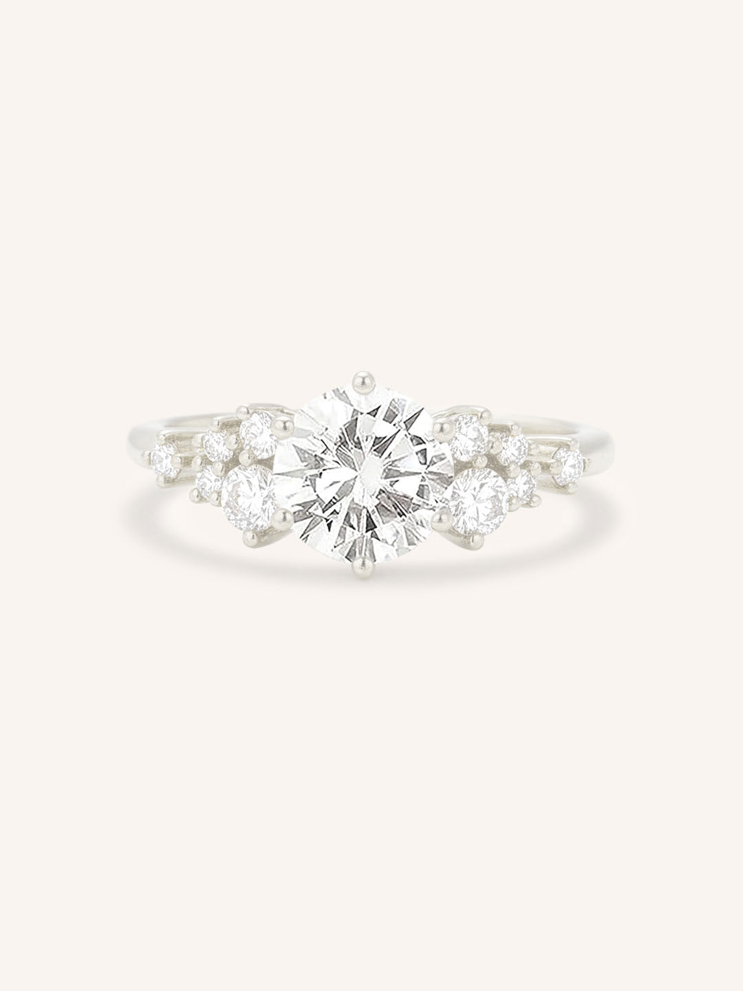 Elestren Round Cluster Diamond Engagement Ring
