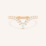 Rose Gold Arabelle Diamond Curved Wedding Band front view on white background