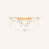 Rose Gold Arabelle Diamond Curved Wedding Band front view on white background