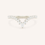 White Gold Arabelle Diamond Curved Wedding Band front view on white background