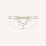 White Gold Arabelle Diamond Curved Wedding Band front view on white background