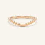 Rose gold Sylvan curved nesting ring front view on white background