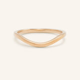 Rose gold Sylvan curved nesting ring front view on white background