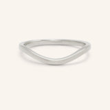White gold Sylvan curved nesting ring front view on white background