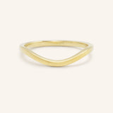 Yellow gold Sylvan curved nesting ring front view on white background