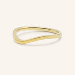 Yellow gold Sylvan curved nesting ring side view on white background