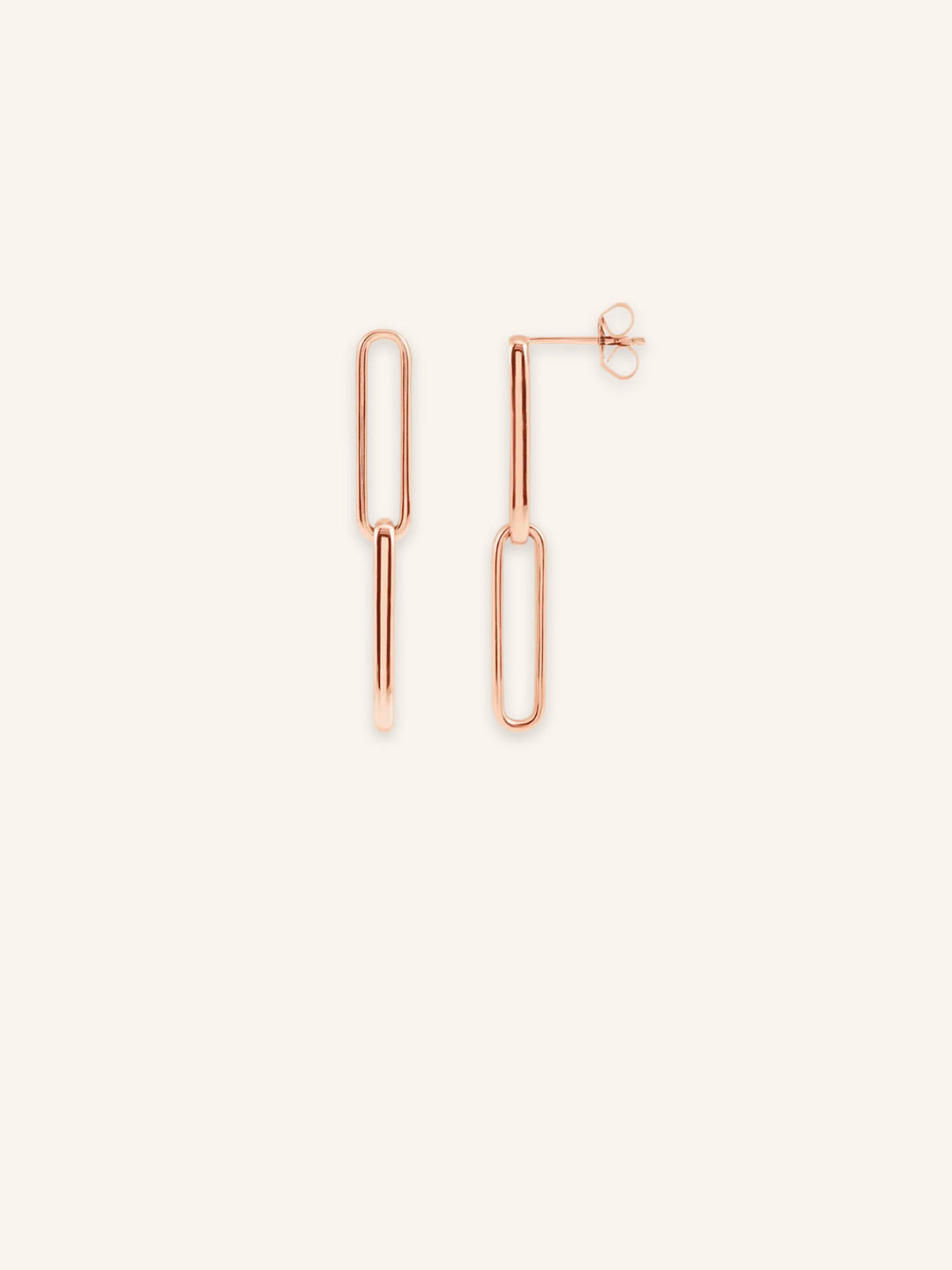 Elongated Flat Link Earrings