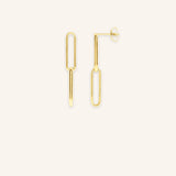 Elongated Flat Link Earrings