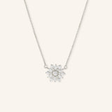 Snowflake Diamond Cluster Necklace