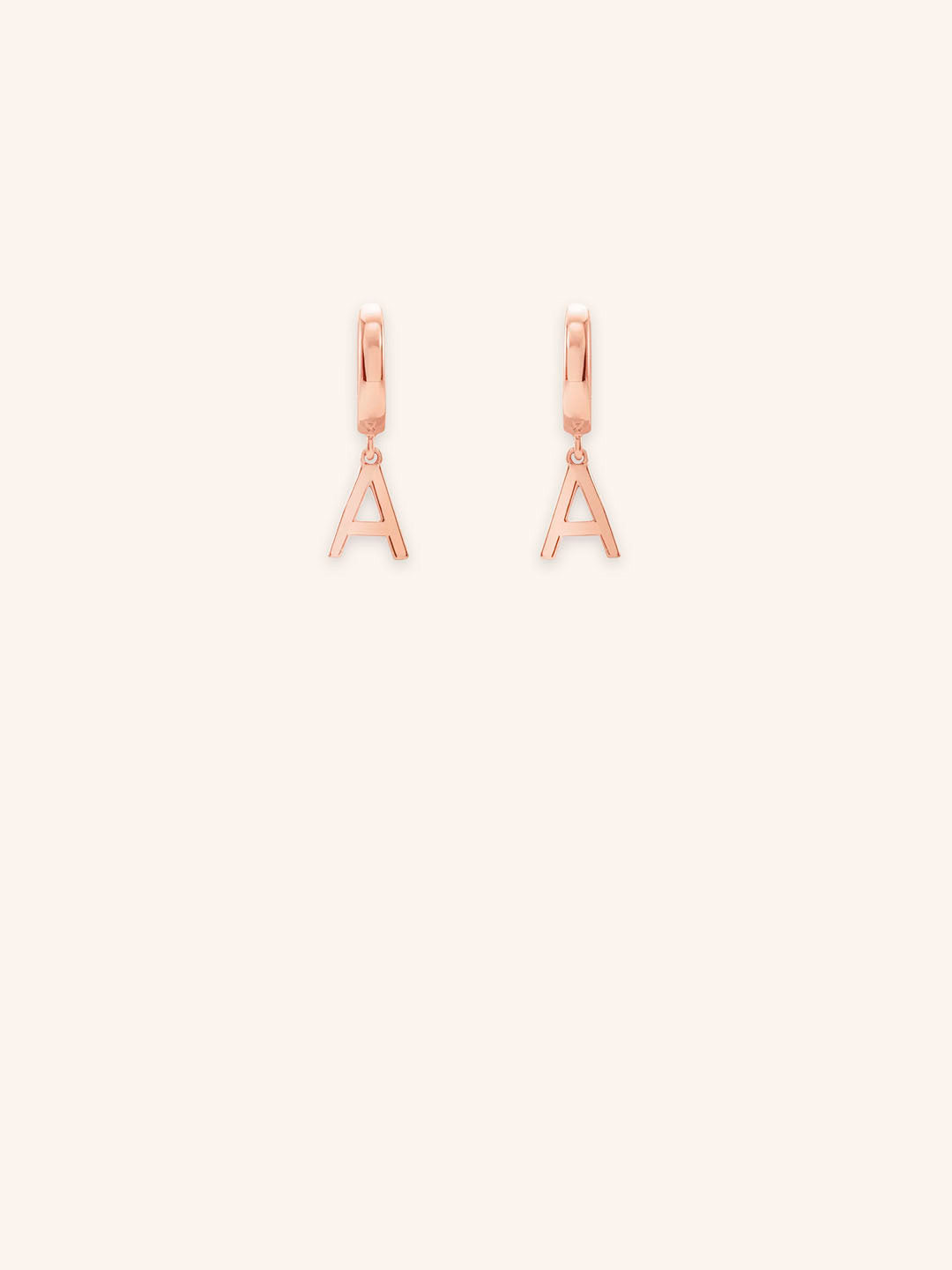 Initial "A" Huggie Earrings