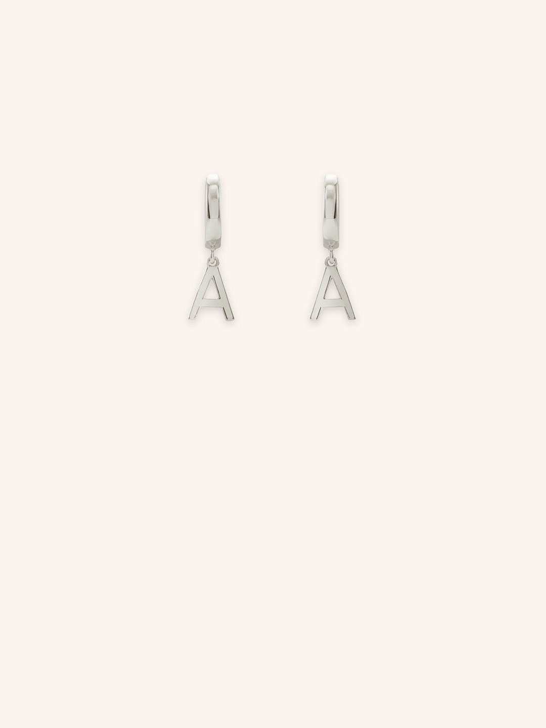 Initial "A" Huggie Earrings