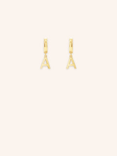 Initial "A" Huggie Earrings