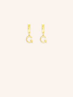 Initial "G" Huggie Earrings