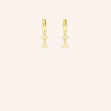 Initial "I" Huggie Earrings