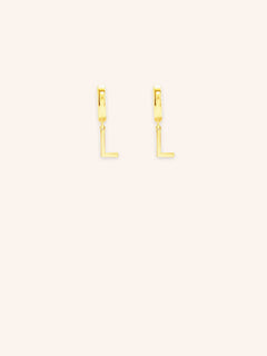 Initial "L" Huggie Earrings