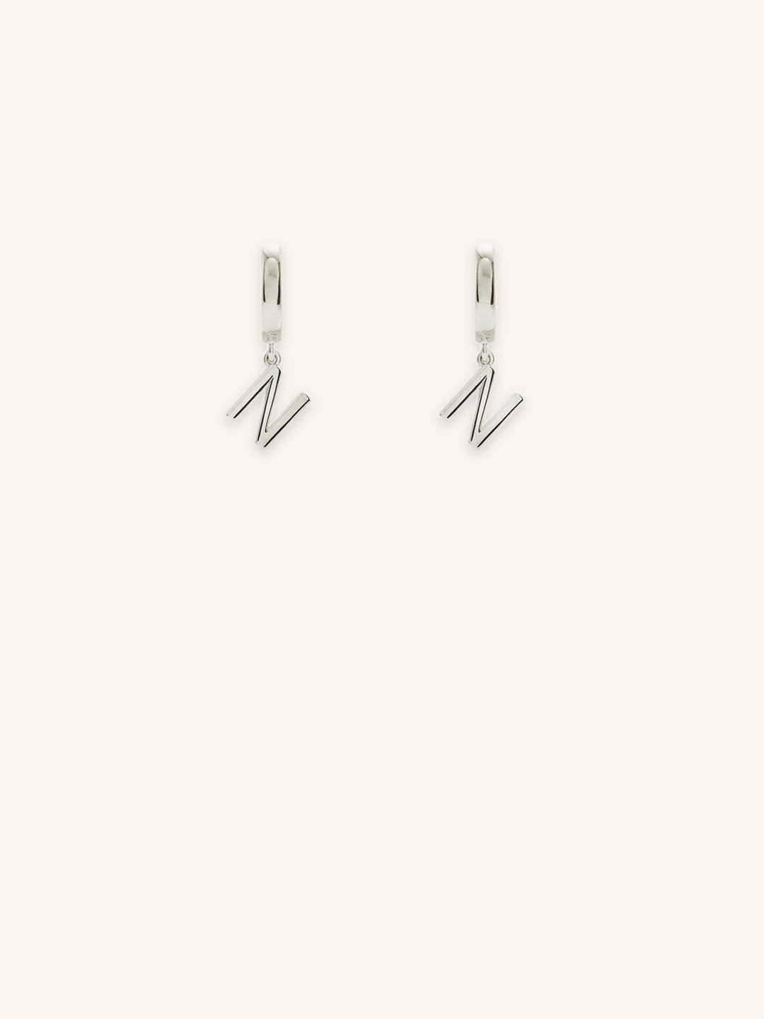 Initial "N" Huggie Earrings