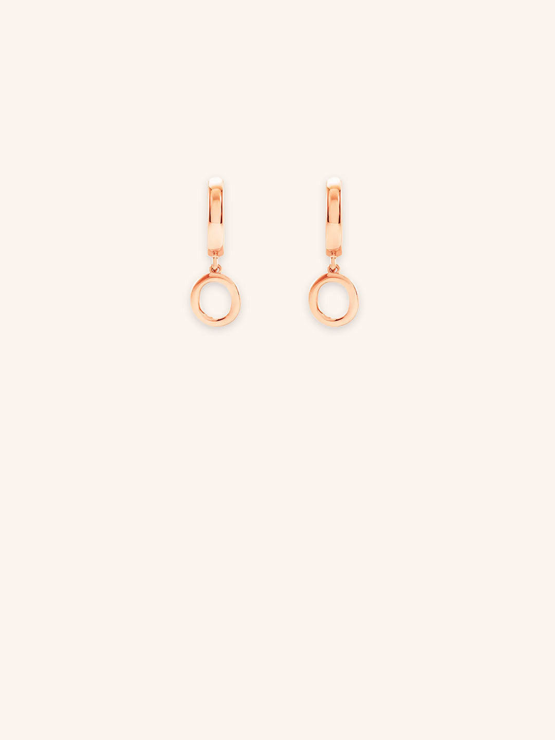 Initial "O" Huggie Earrings