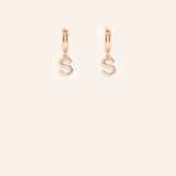 Initial "S" Huggie Earrings