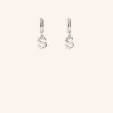 Initial "S" Huggie Earrings