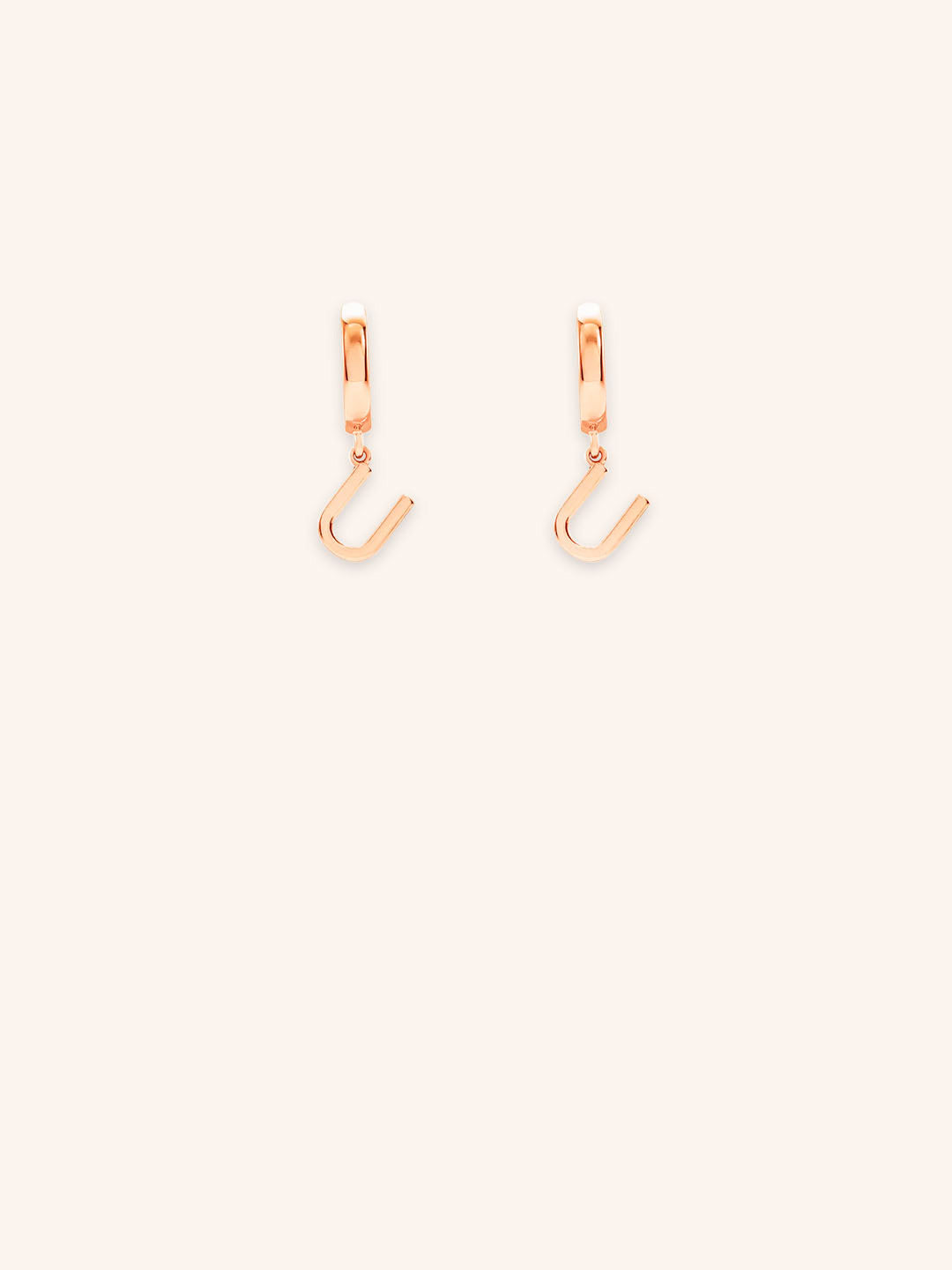 Initial "U" Huggie Earrings