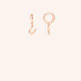 Initial "U" Huggie Earrings