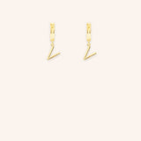 Initial "V" Huggie Earrings