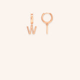 Initial "W" Huggie Earrings