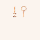 Initial "Z" Huggie Earrings