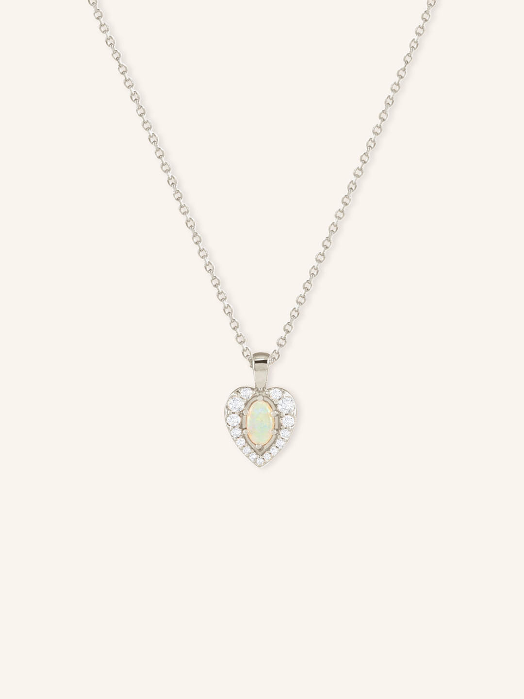Lacey Opal Diamond Heart Necklace