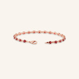 Evlyn Garnet Tennis Bracelet