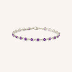 White Gold Evelyn Amethyst Tennis Bracelet on white background