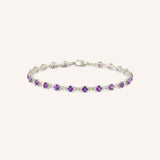 White Gold Evelyn Amethyst Tennis Bracelet on white background