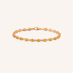Rose Gold Evelyn Citrine Tennis Bracelet on white background