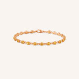 Rose Gold Evelyn Citrine Tennis Bracelet on white background