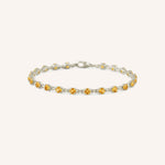 White Gold Evelyn Citrine Tennis Bracelet on white background