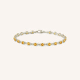 White Gold Evelyn Citrine Tennis Bracelet on white background