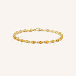 Yellow Gold Evelyn Citrine Tennis Bracelet on white background