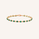 Rose Gold Evelyn Emerald Bracelet on white background