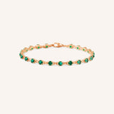 Rose Gold Evelyn Emerald Bracelet on white background