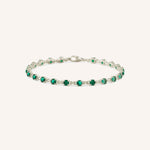 White Gold Evelyn Emerald Bracelet on white background