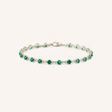 White Gold Evelyn Emerald Bracelet on white background