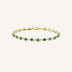 Yellow Gold Evelyn Emerald Bracelet on white background