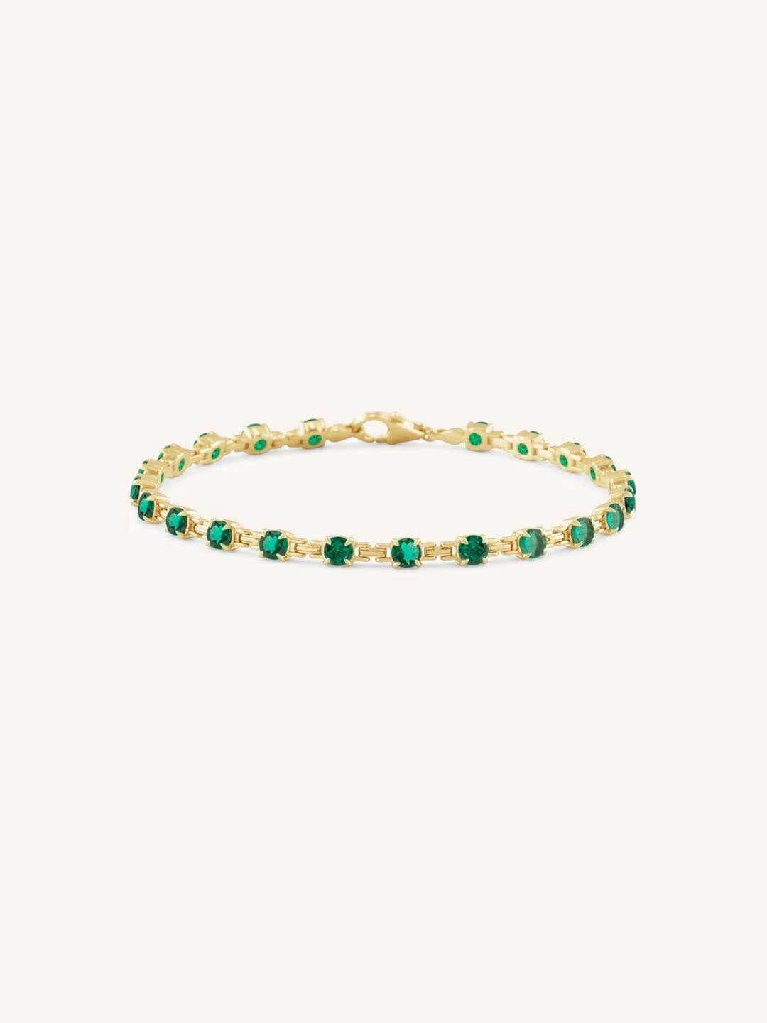 Yellow Gold Evelyn Emerald Bracelet on white background