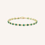 Yellow Gold Evelyn Emerald Bracelet on white background