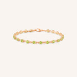 Rose Gold Evelyn Peridot Tennis Bracelet on white background