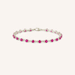 White Gold Evelyn Ruby Tennis Bracelet on white background