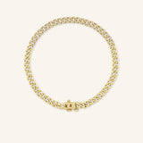 4.25mm Gold Link Diamond Chain Bracelet